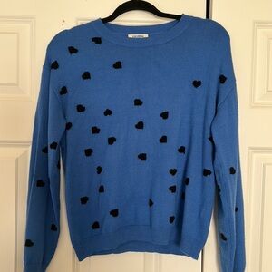 Blue Heart Pattern Sweater